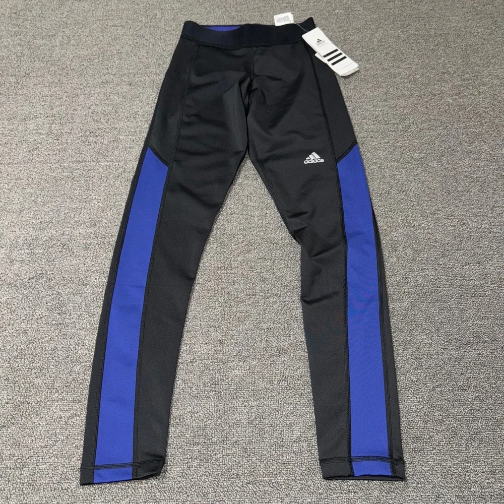 Adidas Techfit Climalite Compression Leggings Womens XS Black Indigo Gorpcore - Picture 1 of 6